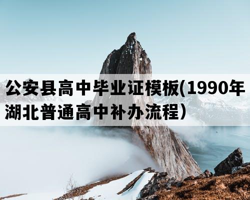 公安县高中毕业证模板(1990年湖北普通高中补办流程）