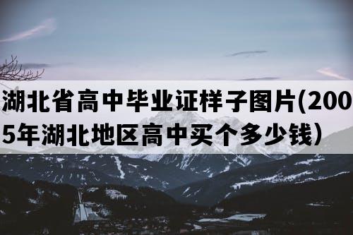 湖北省高中毕业证样子图片(2005年湖北地区高中买个多少钱）