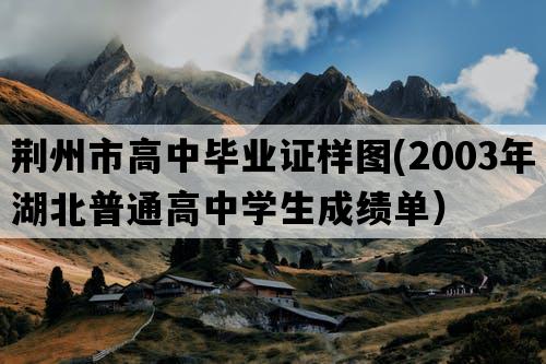 荆州市高中毕业证样图(2003年湖北普通高中学生成绩单）