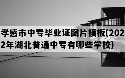 孝感市中专毕业证图片模板(2022年湖北普通中专有哪些学校)