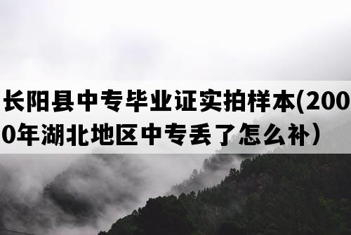 长阳县中专毕业证实拍样本(2000年湖北地区中专丢了怎么补）