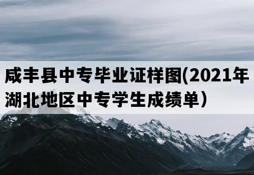 咸丰县中专毕业证样图(2021年湖北地区中专学生成绩单）