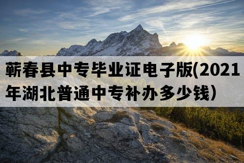 蕲春县中专毕业证电子版(2021年湖北普通中专补办多少钱）