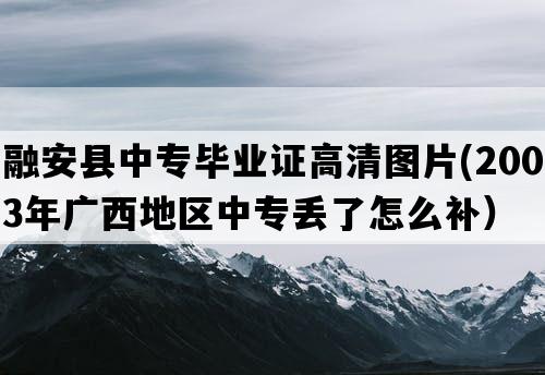 融安县中专毕业证高清图片(2003年广西地区中专丢了怎么补）