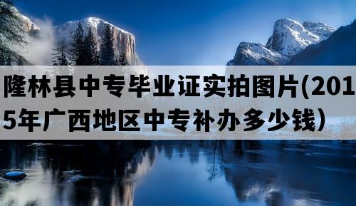 隆林县中专毕业证实拍图片(2015年广西地区中专补办多少钱）