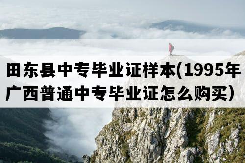 田东县中专毕业证样本(1995年广西普通中专毕业证怎么购买）