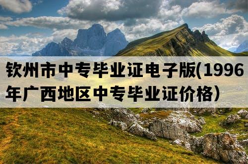 钦州市中专毕业证电子版(1996年广西地区中专毕业证价格）