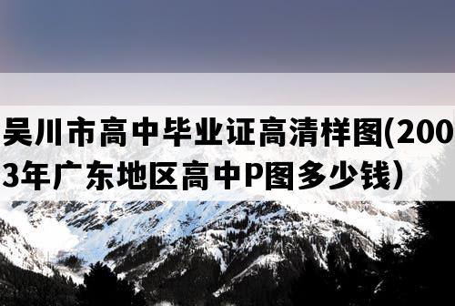 吴川市高中毕业证高清样图(2003年广东地区高中P图多少钱）