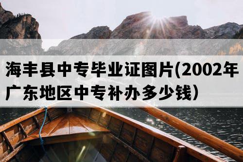 海丰县中专毕业证图片(2002年广东地区中专补办多少钱）