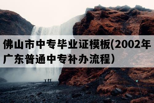 佛山市中专毕业证模板(2002年广东普通中专补办流程）