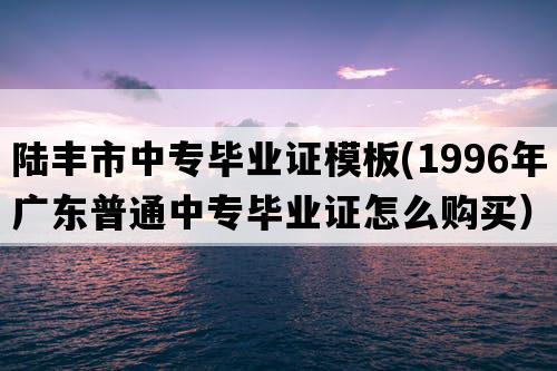 陆丰市中专毕业证模板(1996年广东普通中专毕业证怎么购买）