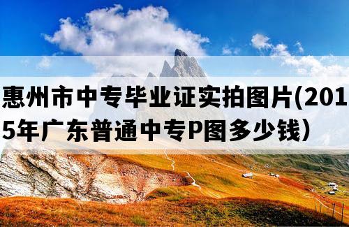 惠州市中专毕业证实拍图片(2015年广东普通中专P图多少钱）