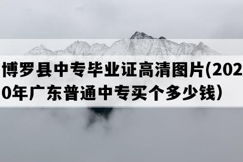 博罗县中专毕业证高清图片(2020年广东普通中专买个多少钱）