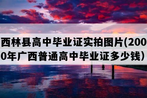 西林县高中毕业证实拍图片(2000年广西普通高中毕业证多少钱）