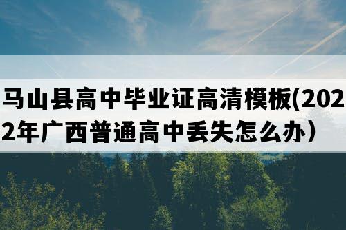 马山县高中毕业证高清模板(2022年广西普通高中丢失怎么办）