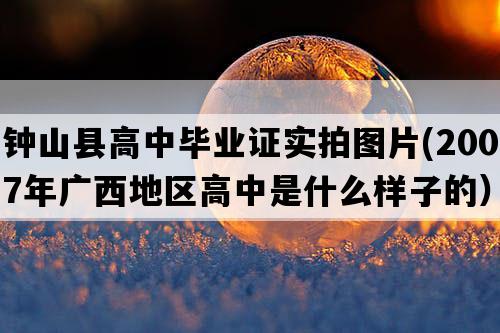 钟山县高中毕业证实拍图片(2007年广西地区高中是什么样子的）