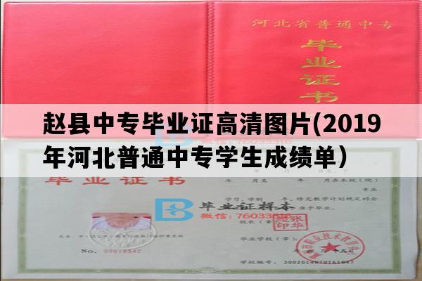 赵县中专毕业证高清图片(2019年河北普通中专学生成绩单）