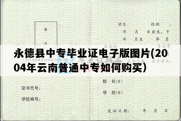 永德县中专毕业证电子版图片(2004年云南普通中专如何购买）