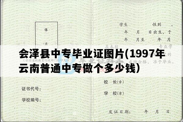 会泽县中专毕业证图片(1997年云南普通中专做个多少钱）