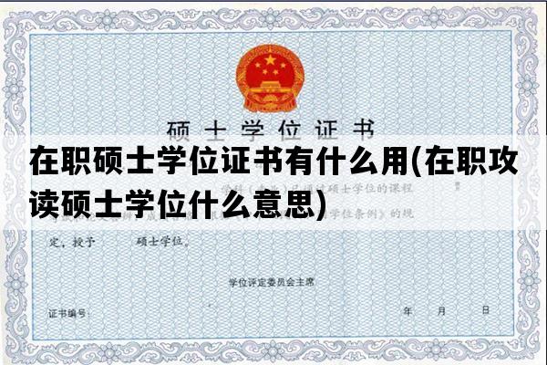 在职硕士学位证书有什么用(在职攻读硕士学位什么意思)