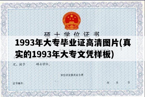 1993年大专毕业证高清图片(真实的1993年大专文凭样板)