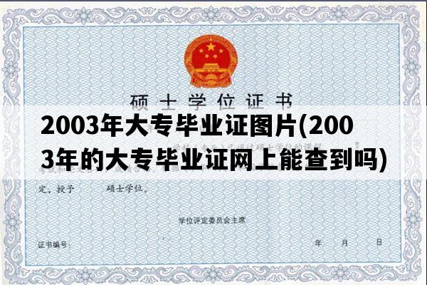 2003年大专毕业证图片(2003年的大专毕业证网上能查到吗)