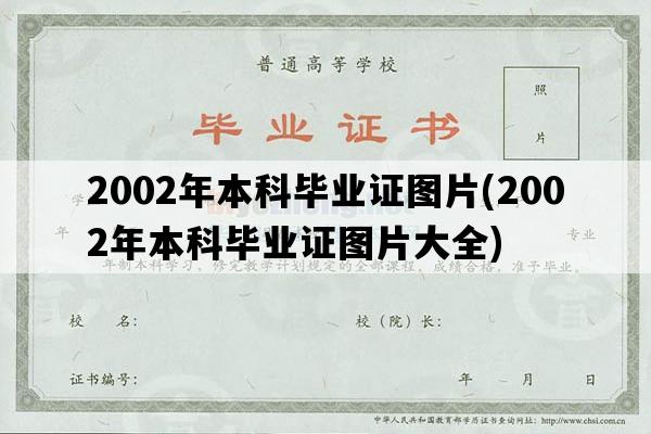 2002年本科毕业证图片(2002年本科毕业证图片大全)