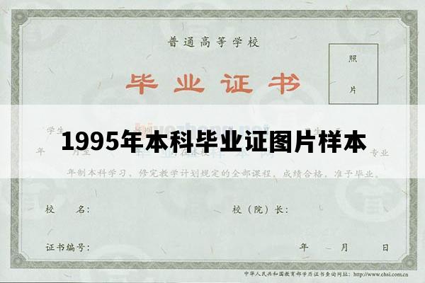 1995年本科毕业证图片样本