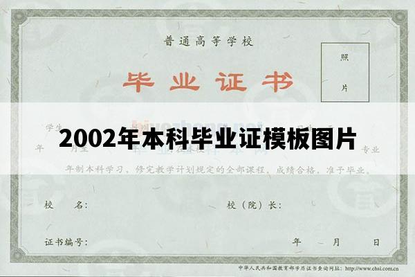 2002年本科毕业证模板图片