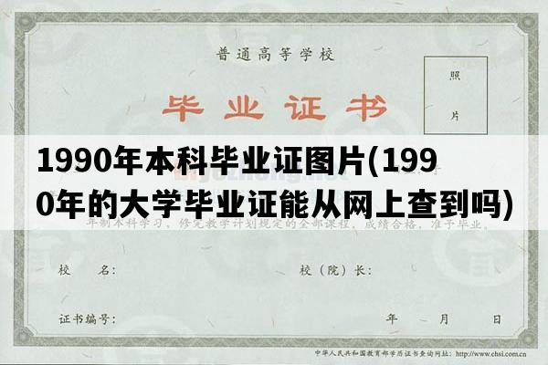 1990年本科毕业证图片(1990年的大学毕业证能从网上查到吗)