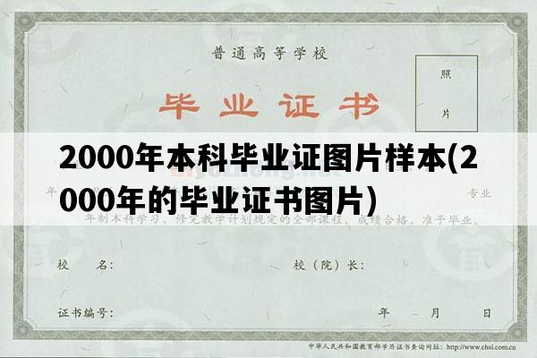 2000年本科毕业证图片样本(2000年的毕业证书图片)