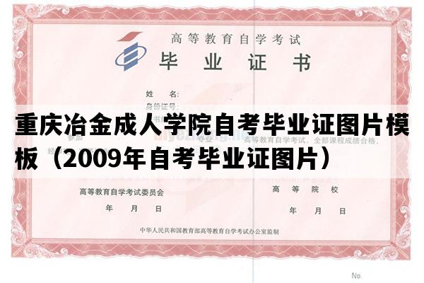 重庆冶金成人学院自考毕业证图片模板（2009年自考毕业证图片）