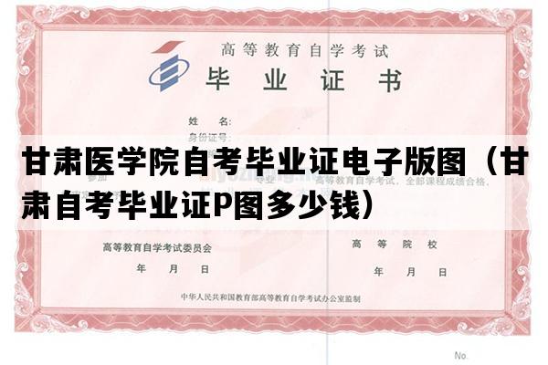 甘肃医学院自考毕业证电子版图（甘肃自考毕业证P图多少钱）