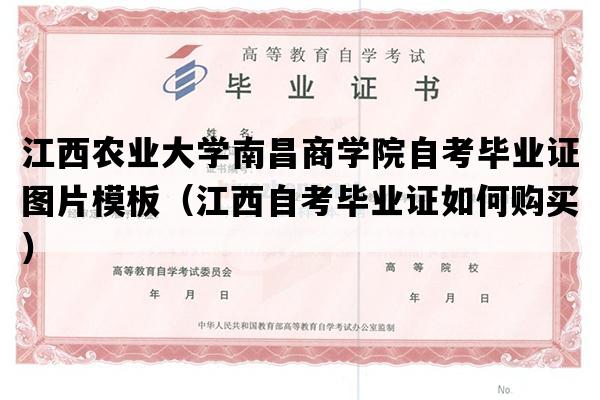 江西农业大学南昌商学院自考毕业证图片模板（江西自考毕业证如何购买）