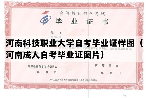 河南科技职业大学自考毕业证样图（河南成人自考毕业证图片）