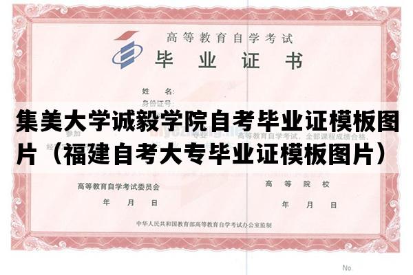 集美大学诚毅学院自考毕业证模板图片（福建自考大专毕业证模板图片）