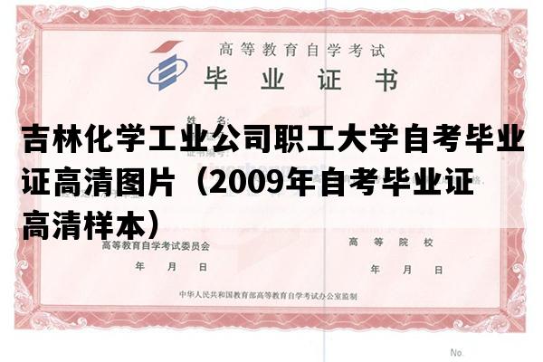 吉林化学工业公司职工大学自考毕业证高清图片（2009年自考毕业证高清样本）