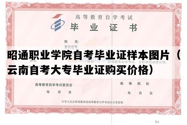 昭通职业学院自考毕业证样本图片（云南自考大专毕业证购买价格）