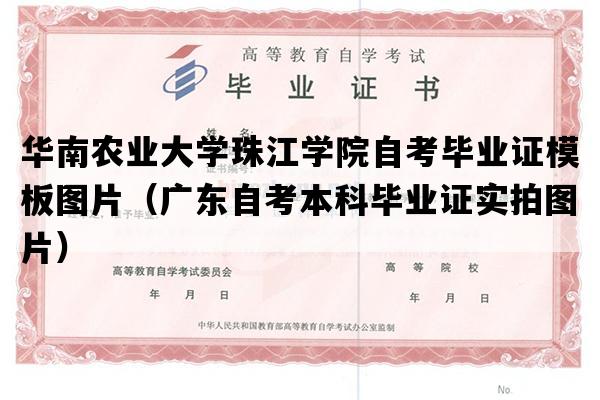 华南农业大学珠江学院自考毕业证模板图片（广东自考本科毕业证实拍图片）