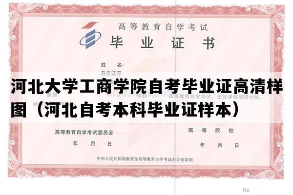 河北大学工商学院自考毕业证高清样图（河北自考本科毕业证样本）