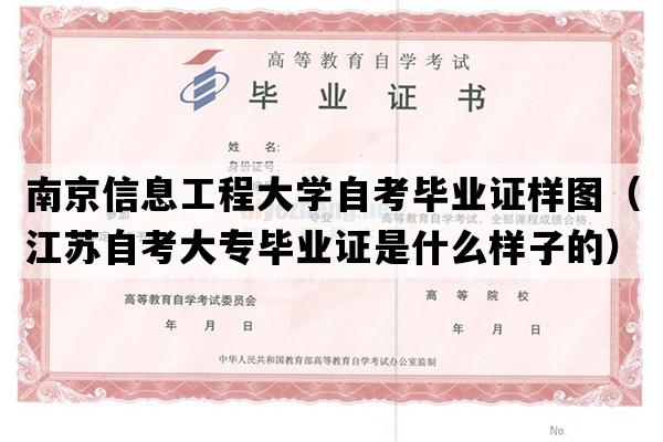 南京信息工程大学自考毕业证样图（江苏自考大专毕业证是什么样子的）