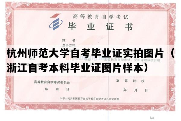 杭州师范大学自考毕业证实拍图片（浙江自考本科毕业证图片样本）