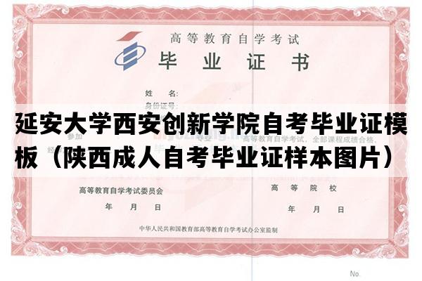 延安大学西安创新学院自考毕业证模板（陕西成人自考毕业证样本图片）