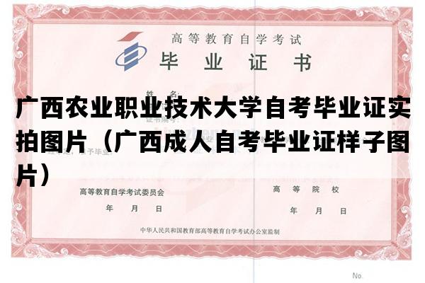 广西农业职业技术大学自考毕业证实拍图片（广西成人自考毕业证样子图片）