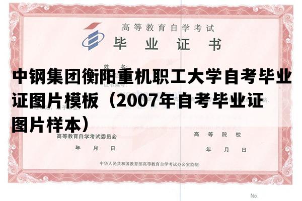 中钢集团衡阳重机职工大学自考毕业证图片模板（2007年自考毕业证图片样本）