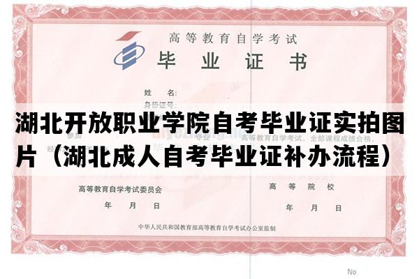 湖北开放职业学院自考毕业证实拍图片（湖北成人自考毕业证补办流程）