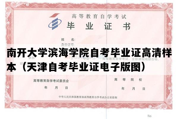 南开大学滨海学院自考毕业证高清样本（天津自考毕业证电子版图）