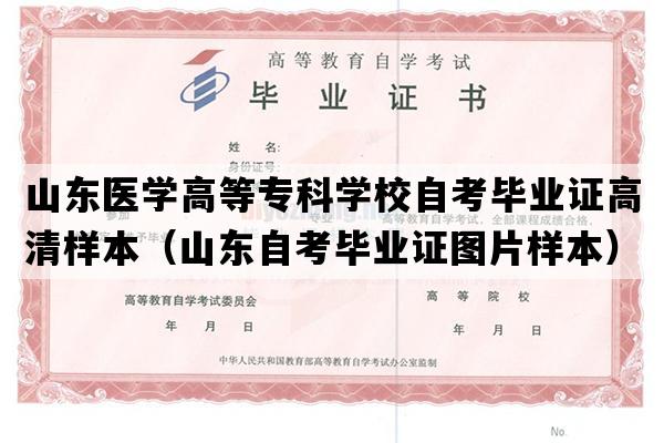 山东医学高等专科学校自考毕业证高清样本（山东自考毕业证图片样本）