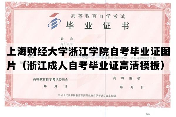 上海财经大学浙江学院自考毕业证图片（浙江成人自考毕业证高清模板）