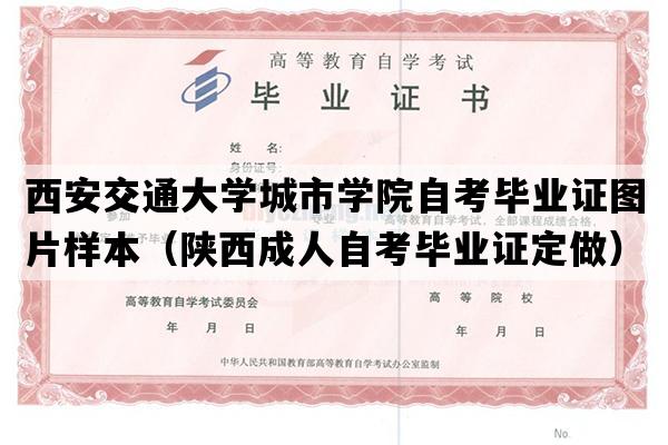 西安交通大学城市学院自考毕业证图片样本（陕西成人自考毕业证定做）